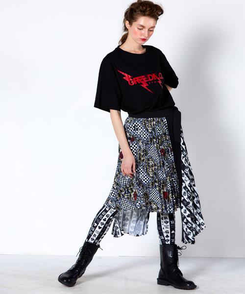 Greedius Print Austere Pleated Skirt