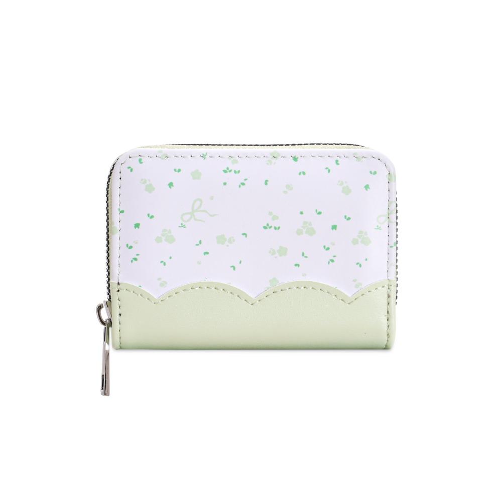 Sweet Small Floral Pattern Women's Bow-knot Wallet Multi-card Slot PU Leather Card Holder Portable Card Wallet Travel