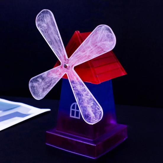 1 Sett DIY Vindmølle Ornament Silikonform Håndlaget Roterende Vindmølle Figur Skrivebordsdekorasjon Håndverk Laging Epoksyharpiks Støpeform