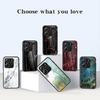For Xiaomi Redmi Note 14 5G Case Marble Pattern Tempered Glass+PC+TPU Protective Phone Cover