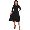 Medium and Long Dress, Font Slim Fit, Horn Dress, Seven-quarter Sleeve Wedding Guest Work Dress