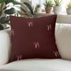 Burgundy Bow square Jacquard Pillow Cover for Sofa Office Waist Cushion Cover Home Decorative Pillowcase