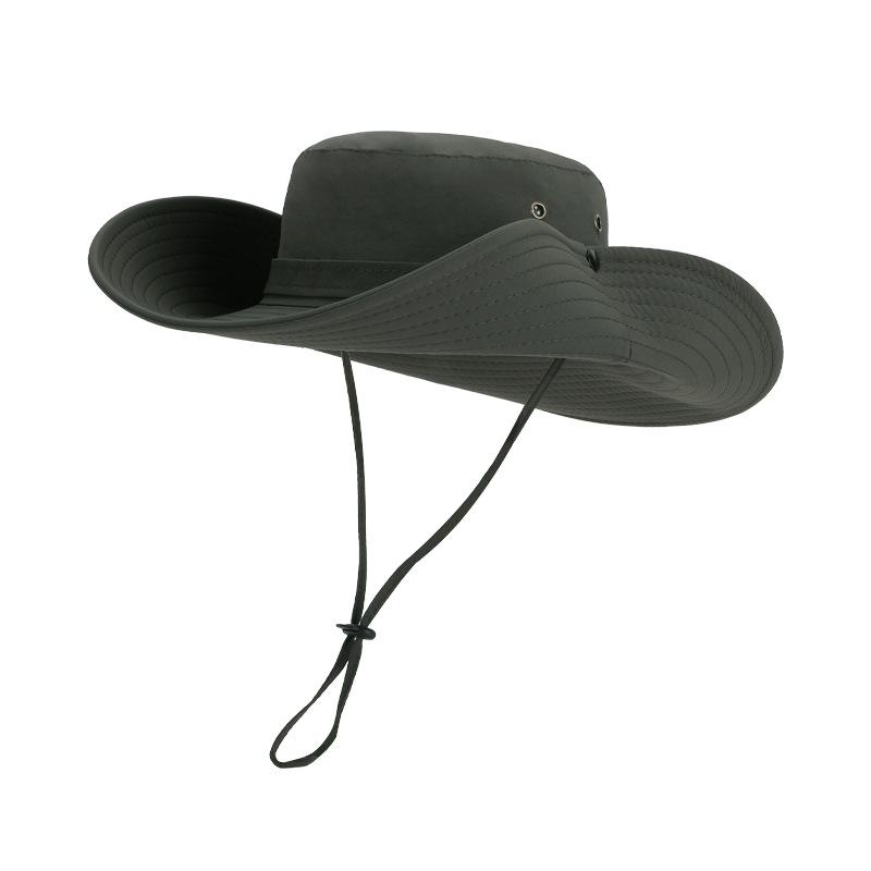 Summer outdoor sun hat oversized brim bucket hat men's mountaineering fishing sun hat quick-drying waterproof sun hat