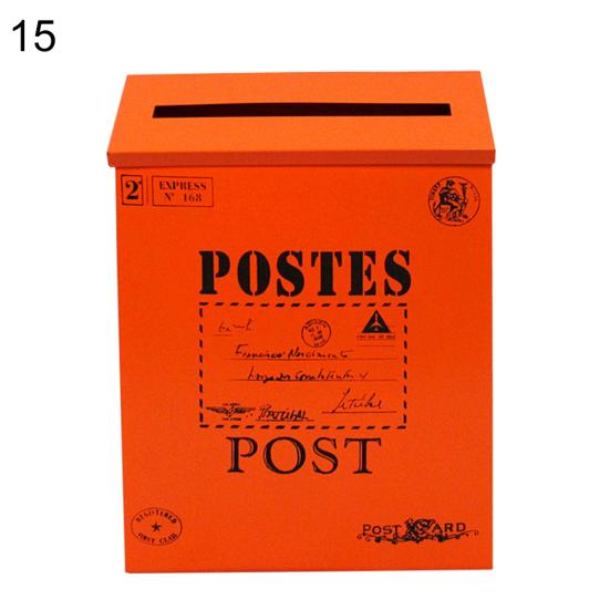 Retro Metal Wall Mounted Mailbox Bucket Newspaper Letter Box Post Garden Decor