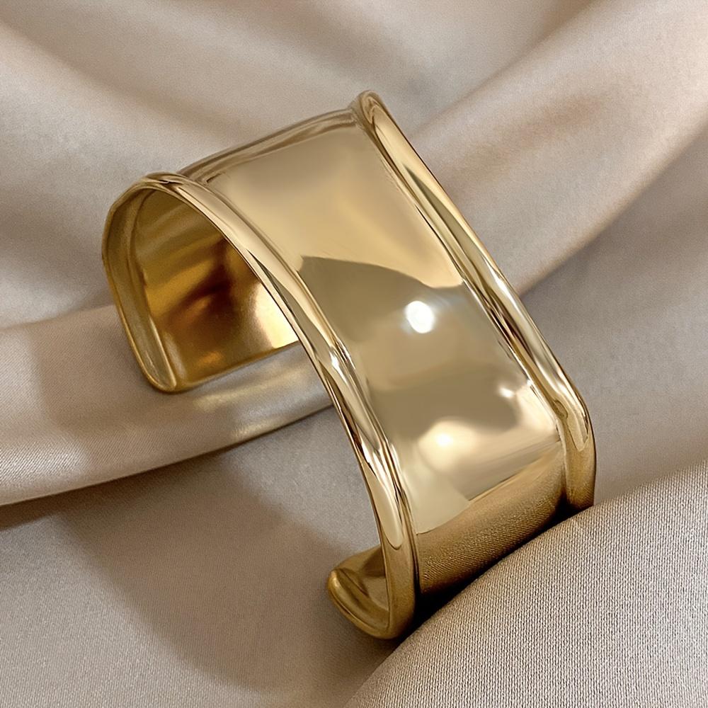 Bracciale Bangle Aperto con Polsino Largo Vintage Boemo Punk Semplice Chic Gioiello Unisex Per Donne e Uomini Ideale per l'Uso Quotidiano e Festa Regalo di Carnevale