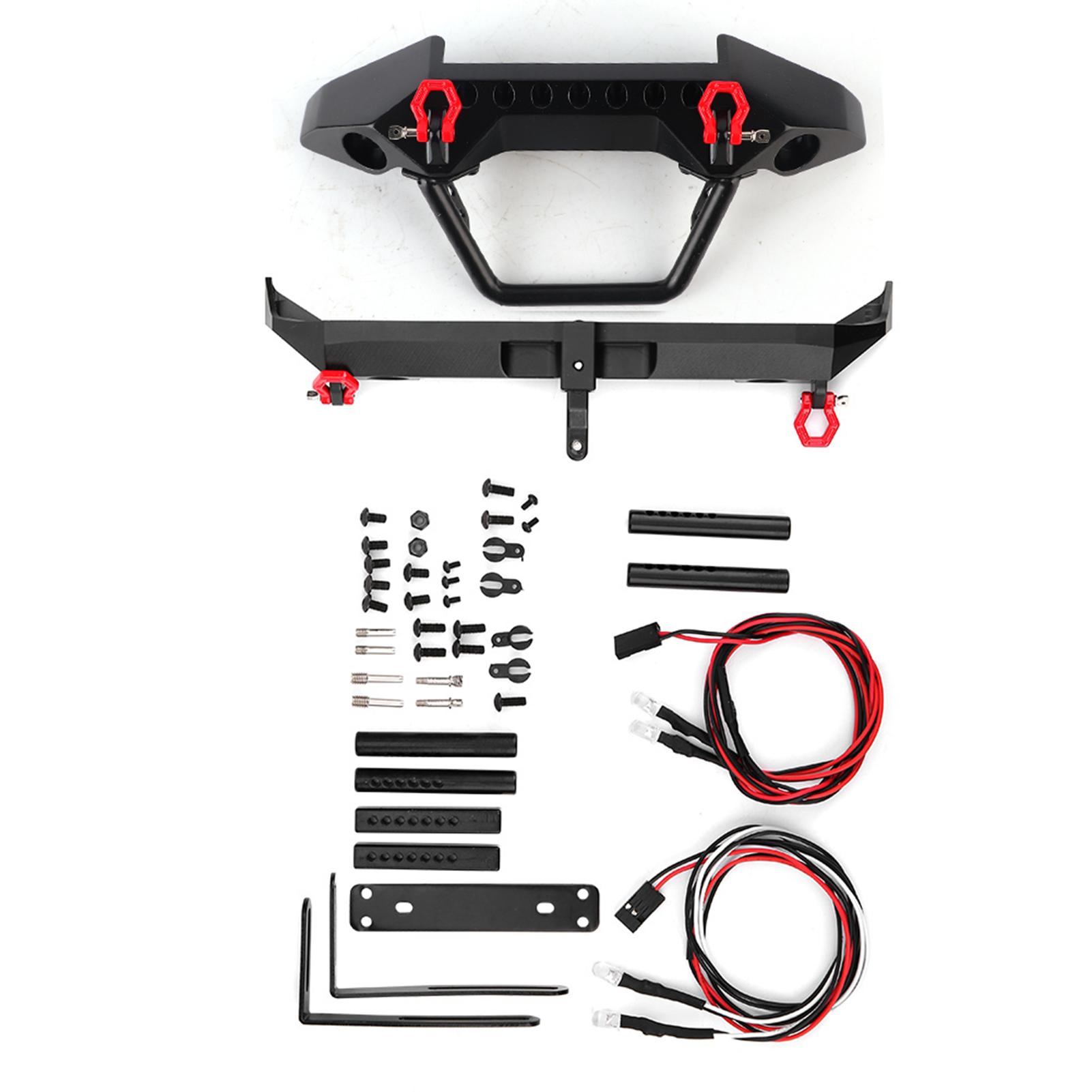 

Металеві передні та задні бампери для автомобілів на радіоуправлінні зі світлодіодними ліхтарями для Axial SCX10 90046 Accessoey для автомобілів на радіоуправлінні