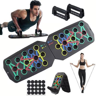 Taşınabilir Çok Fonksiyonlu Şınav Tahtası Seti Saplı Katlanabilir Fitness Ekipmanları Göğüs Karın Kollar ve Sırt Eğitimi İçin