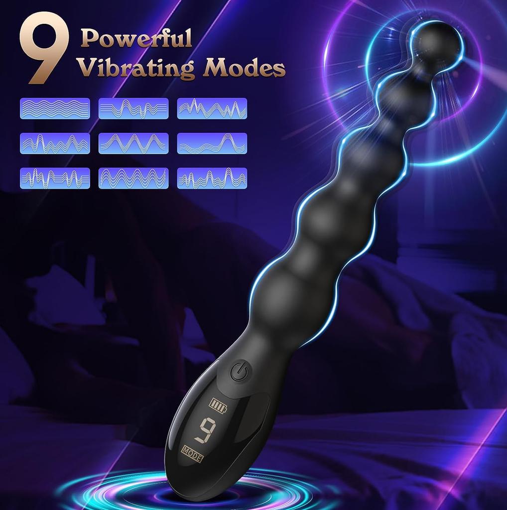 LCD-skjermperler Analvibratorer Kvinner Menn Prostatamassasjeapparater Vibrerende Anal Butt Plug Vibrator Masturbator Par Sexleketøy