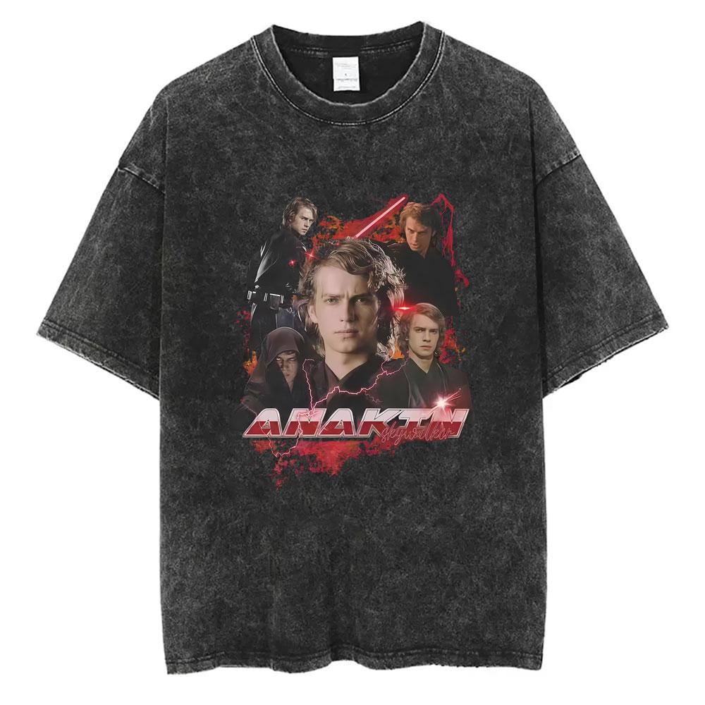 I My Love Boyfriend Anakin Skywalker Vintage Washed Tshirt Men Women Casual Cotton T Shirts Unisex Fashion Oversized Streetwear