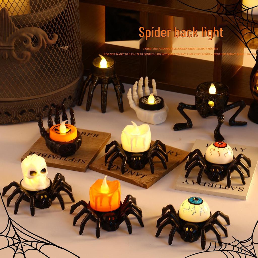 Children's Luminous Halloween Lantern: Pumpkin, Spider, and Skeleton Candle Decoration