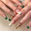Art des Ongles Avancé Mode Simple Vert Classique Français Flash Diamant Cœur Moyenne Et Longue Tenue Ongle
