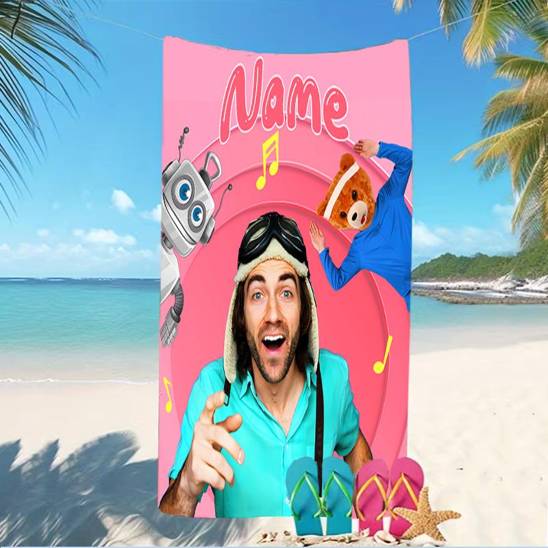 Customizable personalized beach towels Danny Go themed designs.Suitable for the beach, yoga, sports;ideal as beach accessories