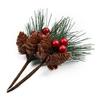 Künstliche Blume Kiefernzweige mit Beeren und Tannenzapfen Weihnachts-Hausdekoration