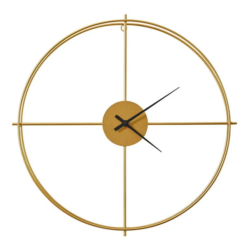 Nordic Black Gold Large Silent Wall Clock Living Room study Office Decoration Mute Metal Wall clock for Hotel Modern Decoration