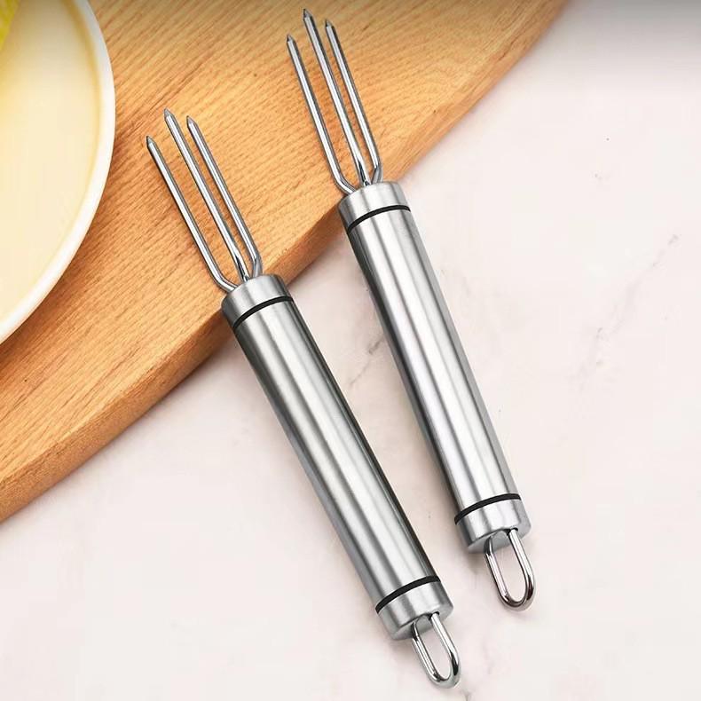 Stainless Steel BBQ Corn Forks & Skewers Set: Portable Corn Holders and Meat Skewers, Simple Fruit Forks for Outdoor Grilling