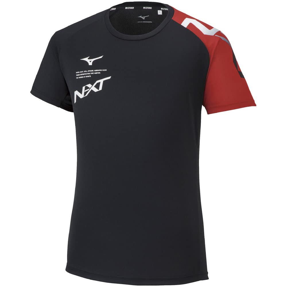 

Mizuno Волейбольные тренировочные шорты черные x китайский размер S футболка N-XT, рукав, влагоотводящие, быстросохнущие, V2MA2009, красный,