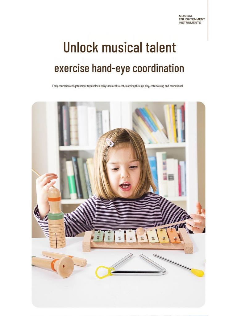 Kinder Anfänger Percussion Musikset: Xylophon & Schlagzeug Lernspielzeug