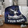 1pc Crystal Palace F.C Blanket with Custom Name, Gift, for Men and Women, Soft Blanket, Good for Sofa Bed Couch Travel, Lightweight Flannel Blanket