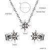 Fashion Versatile Sticky Diamond Jewelry Small Fresh Crown Heart Pendant Necklace Small Earrings Stainless Steel Jewelry Set Women