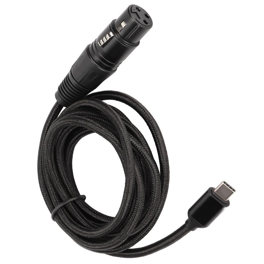 HIFI Type C Microphone Audio Cable Plug and Play USB Mic Recording Cable  XLR Microphone