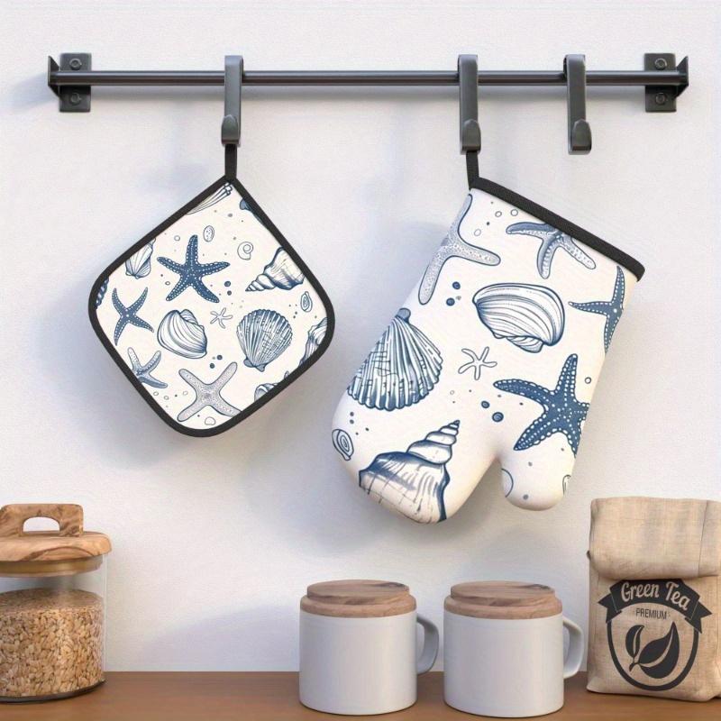 2PS 10.6*6.7 Inch Oven Mitt2PS And Potholder2PS 2PSea of 2PStarfi2PSh 2PShell2PS Heat Re2PSi2PStant