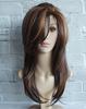 Women's Long Curly Full Wig with Gradient Hair, Perfect for Crossdressing, Makeovers, and Customization, with Net and Mesh, Dark Brown