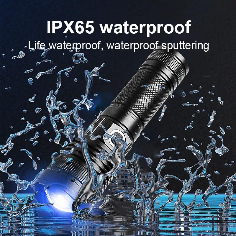 100000LM High Powerful Flashlight Rechargeable Built-In Battery Torch Waterproof Zoom Flashlight Outdoor Camping Light Fishing Lantern