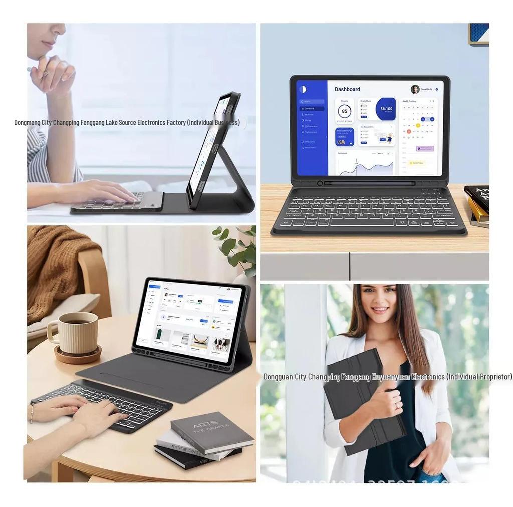 Samsung A11+ Tablet Leather Case with Touchpad Backlit Bluetooth Keyboard for A9+ 11-inch