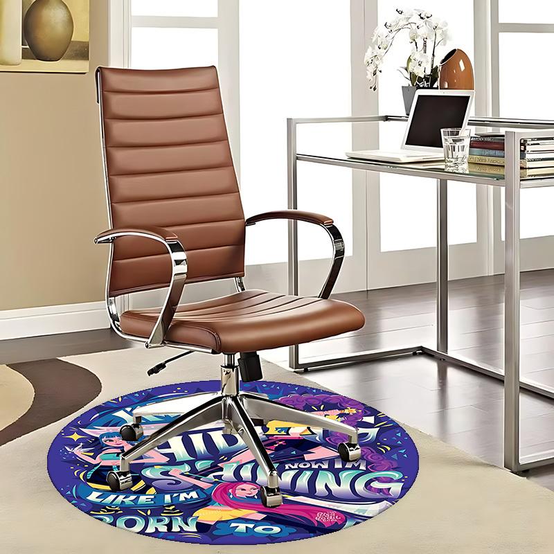 1pc Anime Cartoon Design Round Carpet - Office Chair Mat, Non-Slip Rug for Home Decor, Living Room, Bedroom, Game Room & Dormitory Flooring Gift Idea. 80cm by 80cm