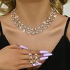 Luxury Necklace Earrings Set Choker Neck Chain Fashion Stud Earrings  Gift Giving