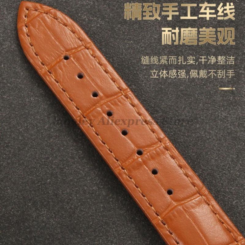 Genuine Calfskin Leather Watch Strap Slub Pattern Bracelet 12/13/14/15/16/17/18/19/20/21/22/24mm Universal Watchband Accessories