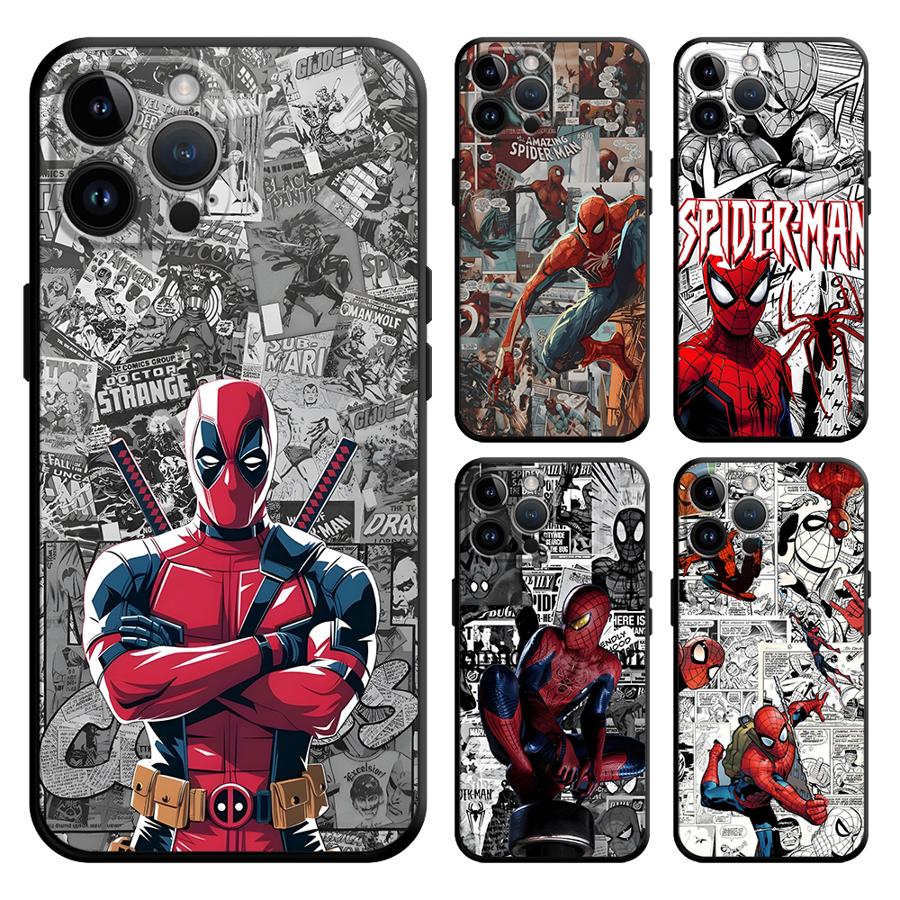 Marvel Comic Deadpool Fodral Telefonfodral för Apple iPhone 16 15 Pro 7 8 Air XR XS MAX 11 17 Pro Max 12 14 13
