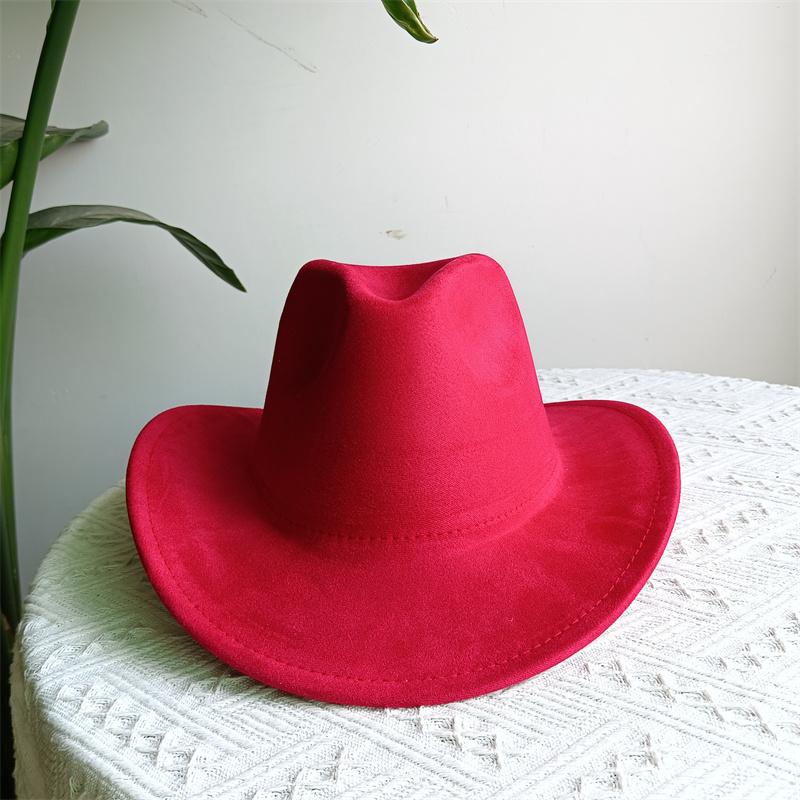 Suede Purple Cowhead Cowboy Hat New Large Size Cowboy Hat Suede Material Water Drop Top Men's and Women's Knight Hat 2023