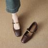 Women's shoes 2026 French square toe with metal buckle women's versatile new single shoe