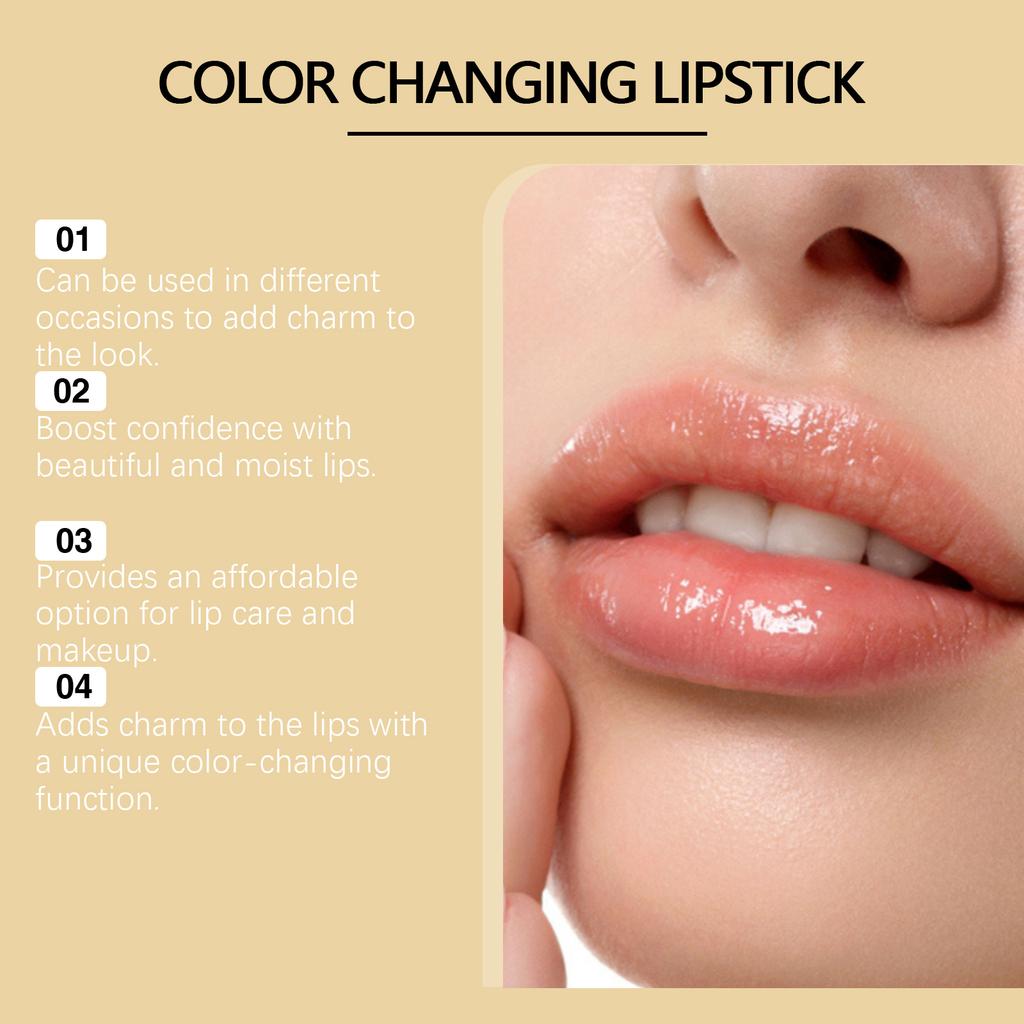 JAYSUING glitter color-changing nourishing lipstick moisturizing non-greasy nourishing lip moisturizing brightening color-changing lipstick