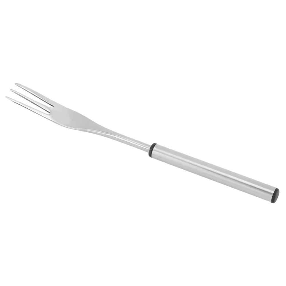 6PCS Stainless Steel Hot Pot BBQ Fork 3-Prong Tip Cheese Fork Fondue Fork Set  Fruit Serving