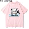 Hololive VTuber T-skjorte Unisex Harajuku tegneserie-grafikk-t-skjorter Unisex-tilfeldig bomullst-skjorte Herre Anime Kawaii Shirakami Fubuki T-skjorte