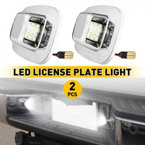 [CHROME BEZEL] Full LED License Plate Light For C/K Chevy 1500 2500 3500 Pickup