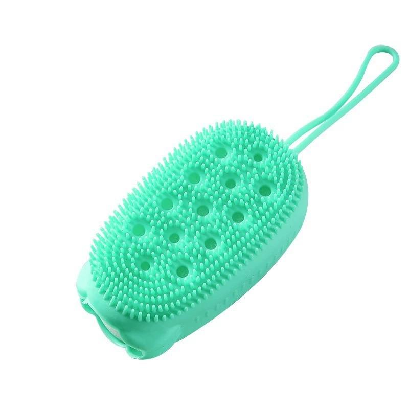 1/4pcs Double Sided Bubble Brush Silicone Exfoliating Soft Bath Scrubber Massage Shower Brush Body Skin Cleaning Tools