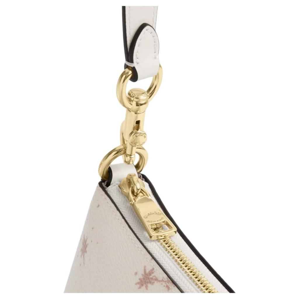 Coach Charlotte 25 Star Print Zipper Closure Coated Canvas And Leather Shoulder Bag Medium Women Shoulder Bag White CCL41-IMCAH