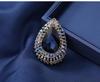 Fashion Women Men Shining Waterdrop Crystal Brooch Badges Elegant High-end Party Banquet Clothing Suit Pin