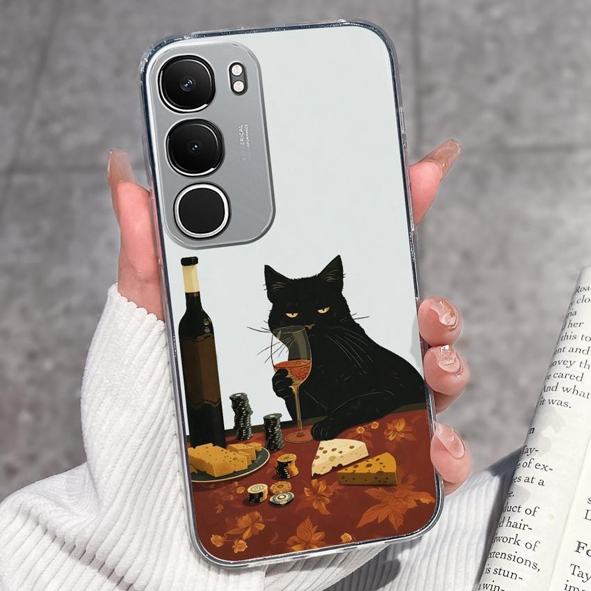 Cute Casing For Vivo Y19s Y19 Y17s Y17 Y16 Y15 Y13 Y12 Y11 Phone Covers Cute Penguin Frog Housing Clear TPU Non Slip Silicone Soft Shell For Vivo Case