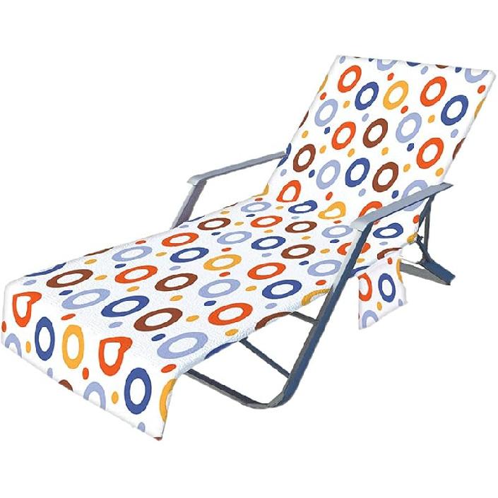 Patio Chaise Lounges Covers, Beach Lounges Chair Towel Cover,Soft Microfiber Patio Pool Chairs Cover with Side Pockets,83 X 30inch Chair Cover for