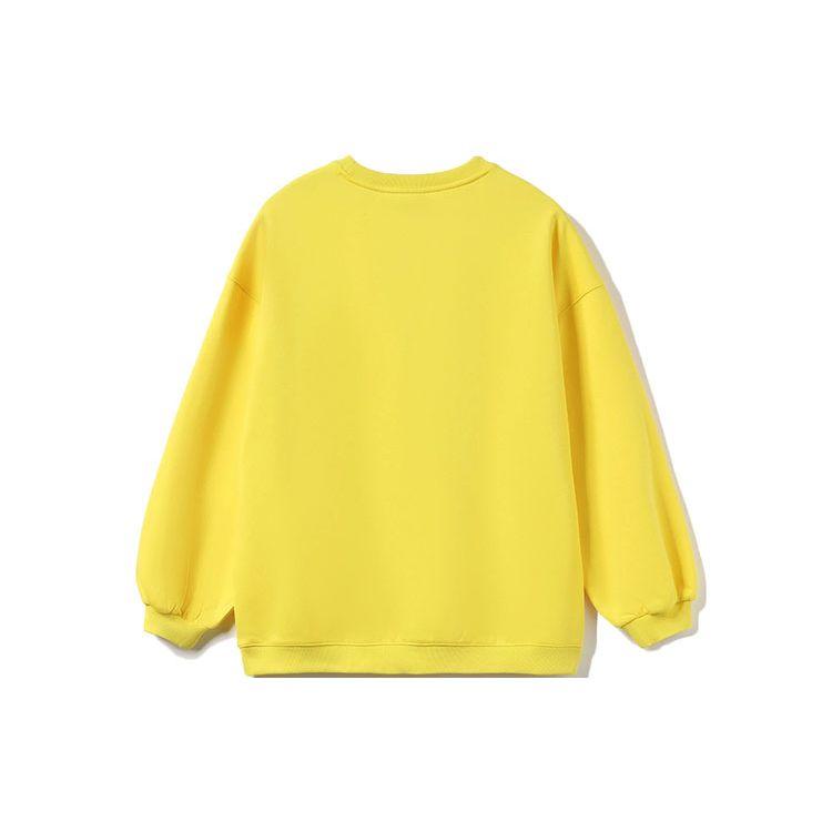 Lining Training Series Rhinestone Logo Loose Fleece Warm Sports Hoodie Women Hoodies Yellow AWDRD44-4