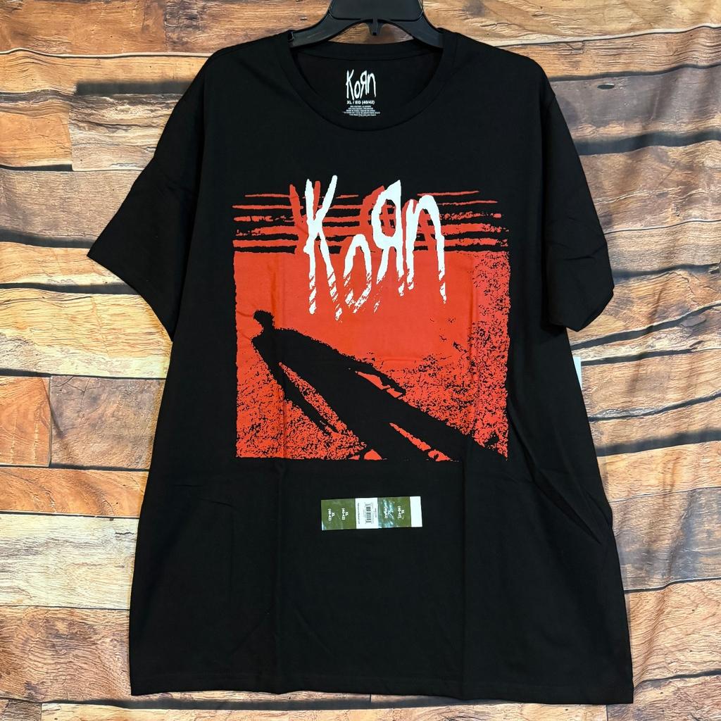 Korn Men's Black Red XL (40/42) Cotton Blend Graphic Band Tee Unisex T-Shirt