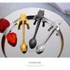 Stainless Steel Cute Cat Hanging Spoons Smooth Edge Lovely Design Fit For Coffee Tea Dessert Home Use