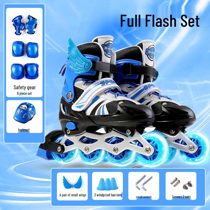 Kids' Inline & Ice Skates Set for Ages 3-15 - Beginner Rollerblades for Boys & Girls
