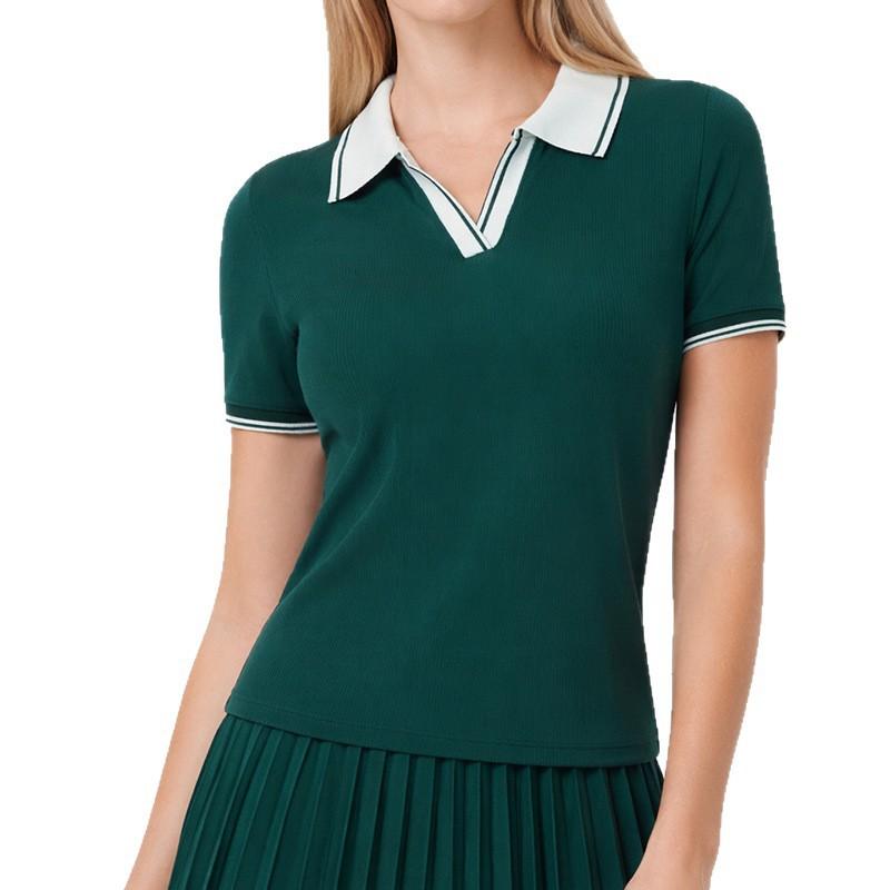 Womens Loose Fit V-Neck Athletic T-Shirt Running Yoga Golf Tennis Sportswear