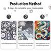 5D Pearl Kit Majestic Dragon Pattern DIY Rhinestone Art Relaxing Handmade Ornament Home Wall Desktop Decoration for Beginners