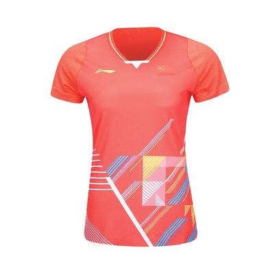 Li Ning Logo Bequemes Vielseitiges Kurzarm T-Shirt Damen Oberteile Rot AAYT582-2